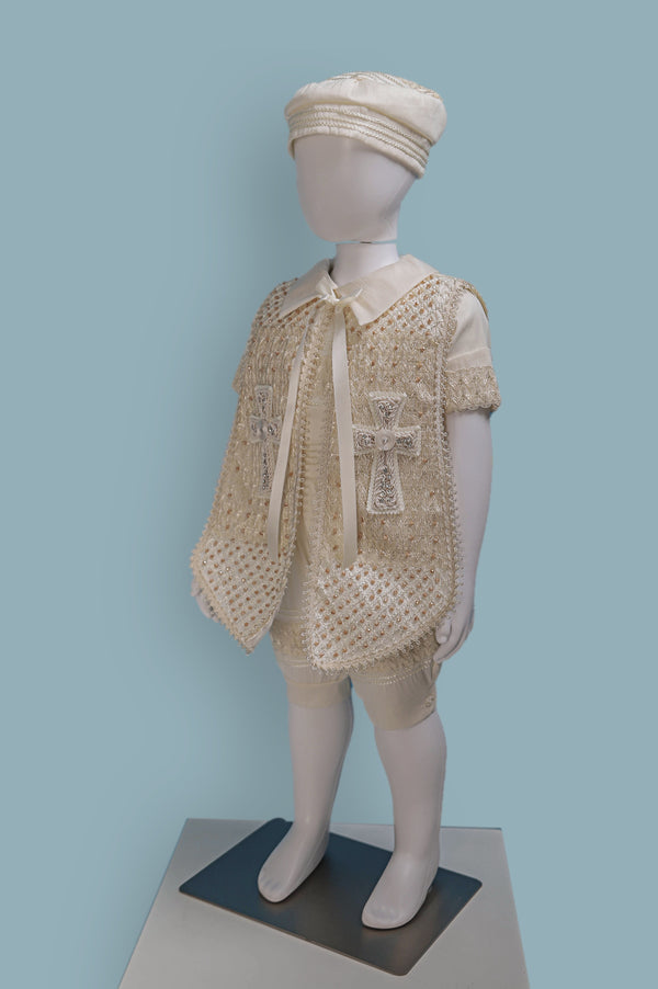 Crystal Embroidered Baptism Suit